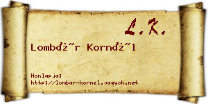 Lombár Kornél névjegykártya